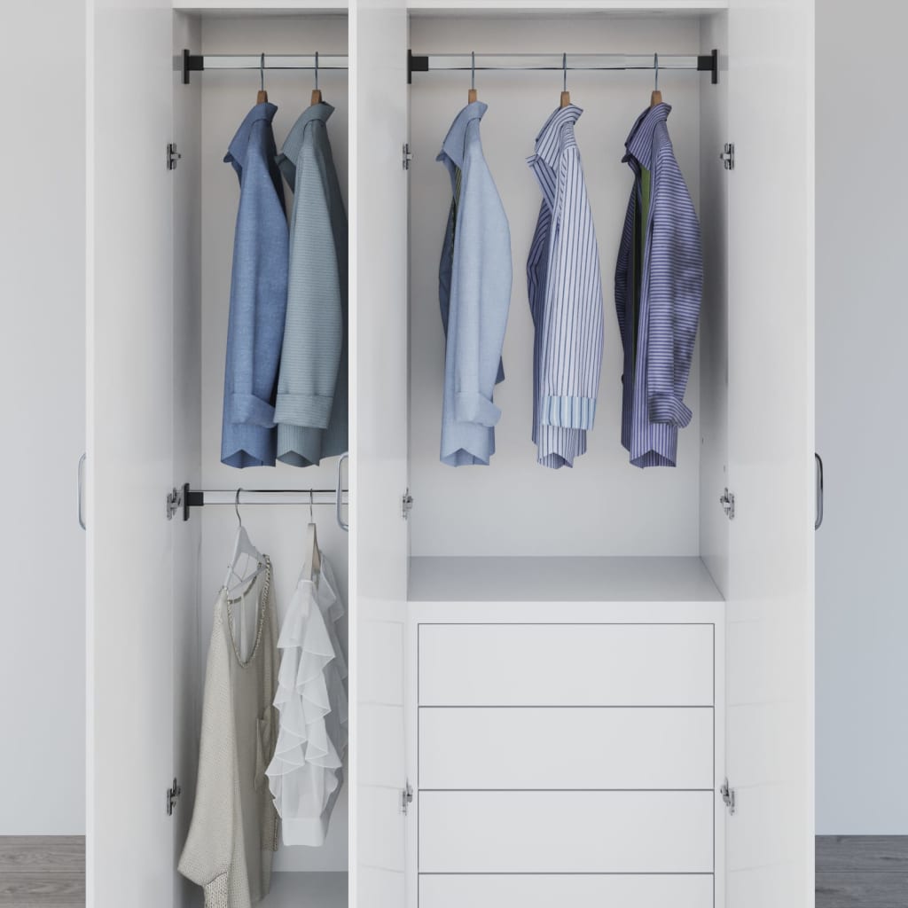vidaXL Telescopic Wardrobe Rails 2 pcs Silver 22.8''-39.4''
